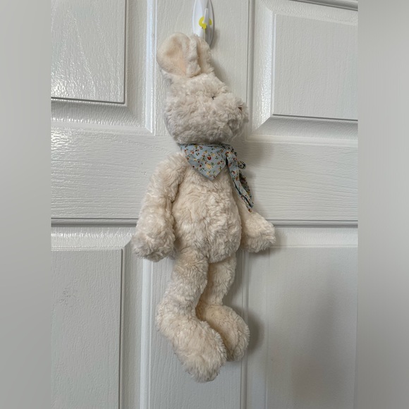 GUND Easter Bunny Plush Bunny Rabbit Plush Floral Cotton Bow Tie 14” - Picture 3 of 6